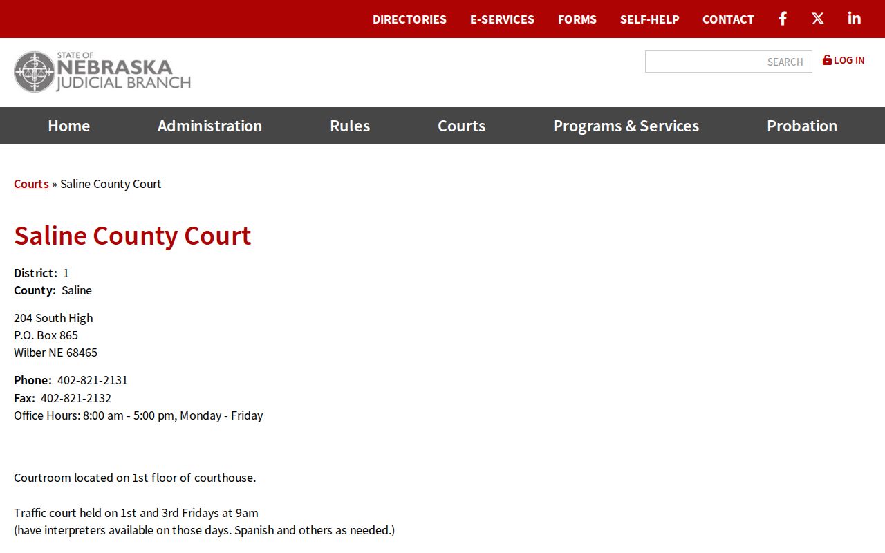 Saline County Court information for warrant records access
