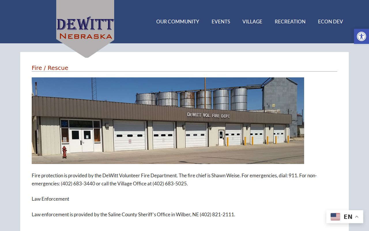De Witt Sheriff-provided law enforcement for De Witt warrant records